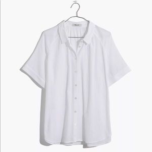 NWT Madewell Collared White Button Down Tidal Shirt in XXS